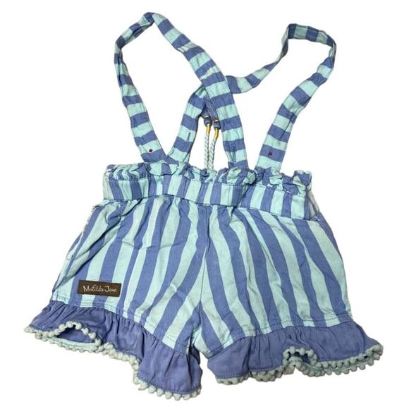Matilda Jane Let's Go Together in Suspense Girls Size 2 Shorts Overalls Blue - Picture 2 of 6